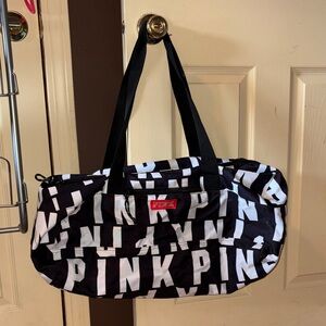 PINK Victoria's Secret Black and White Travel Bag